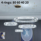 Luxury Gold Steel Crystal Chandelier Pendant Lights - Remote Control Dimmable Fixture