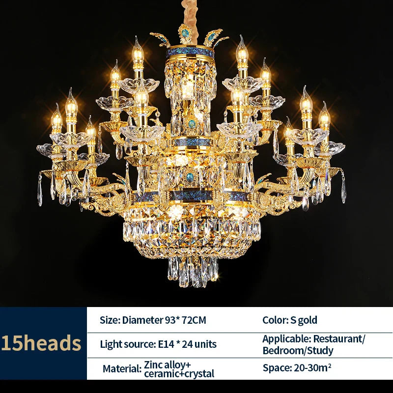 Luxury Villa Crystal Chandelier for Living Room, Dining Room, Bedroom