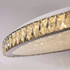 Crystal LED Ceiling Lamp: Luxury Golden Glossy Lighting Fixture for Living Room