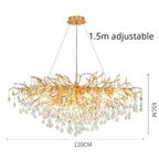 Gloss Light Luxury Crystal Ceiling Chandelier for Living Room & Dining Room