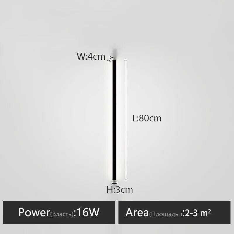 Bedroom Wall Lamp: Nordic Strip Light, Minimalist Design, Black Background, Decorative Luminaires