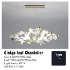 Gold Branches Chandelier with Porcelain Leaves Pendant Light - Luxury Living room Decor