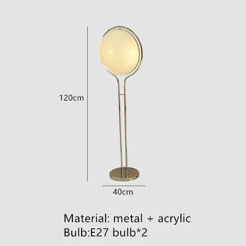 White Acrylic Ball LED Floor Lamp for Home Living Room and Hotel Decor