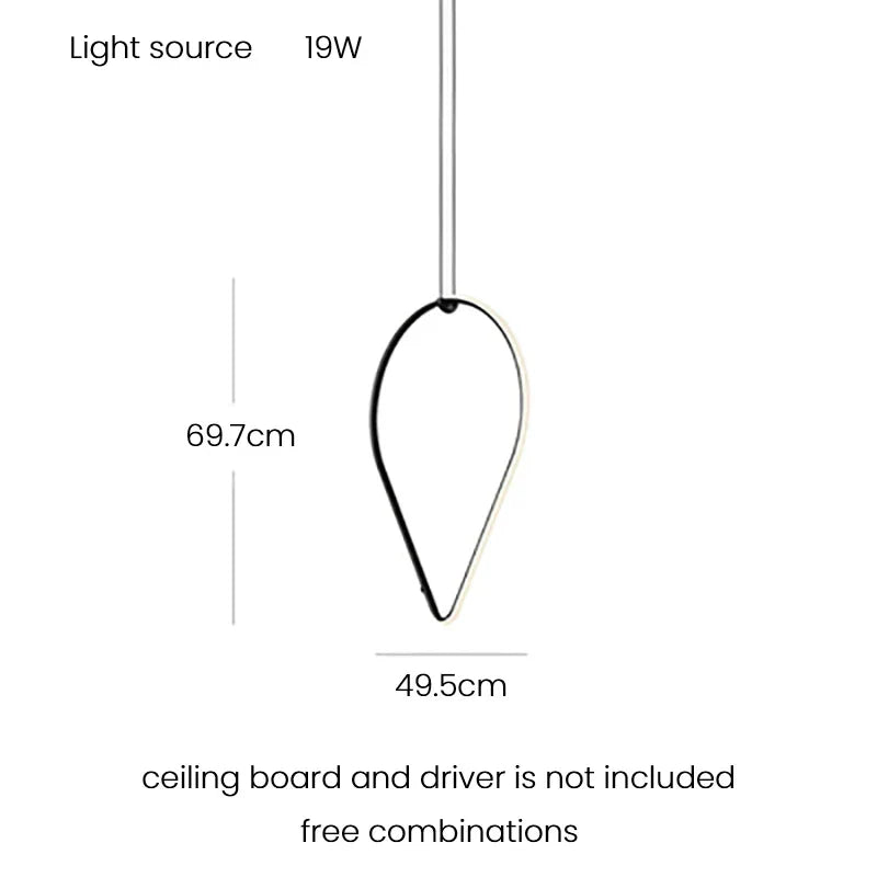 Minimalistic Pendant Light - Designer Ring Lamp for Office, Living Room, Bedroom