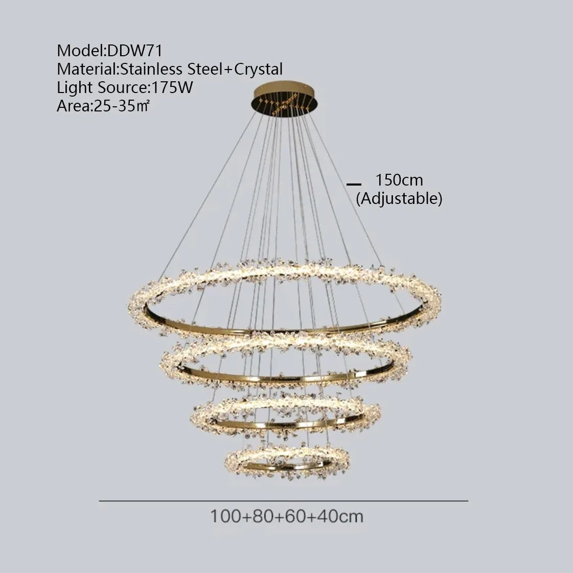 Crystal Pendant Chandelier: Designer LED Lighting for Living Room, Dining Room, Bedroom