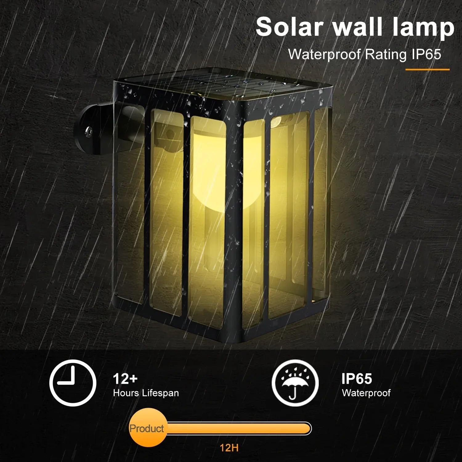 Solar Motion Sensor Wall Lights: 3 Lighting Mode, Waterproof Security Lamp