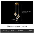 Diamond Crystal Chandelier Staircase LED Golden Large Living Room Hall Lighting