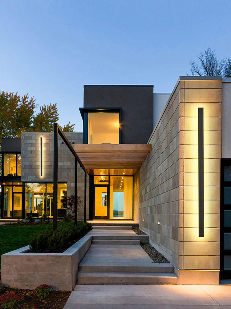 Black Waterproof LED Wall Light | Minimalist Outdoor Garden Balcony Terrace Decor