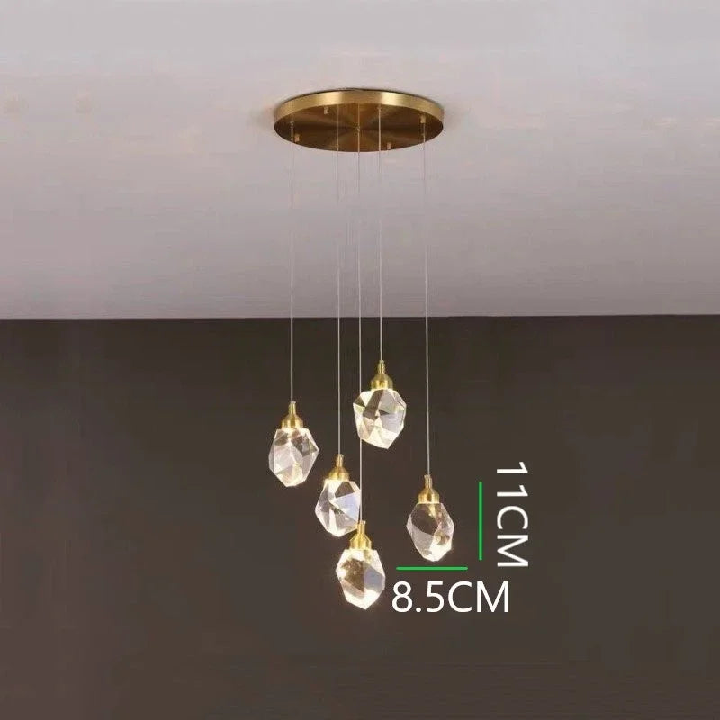 Nordic Crystal LED Pendant Light for Modern Living Room Decor