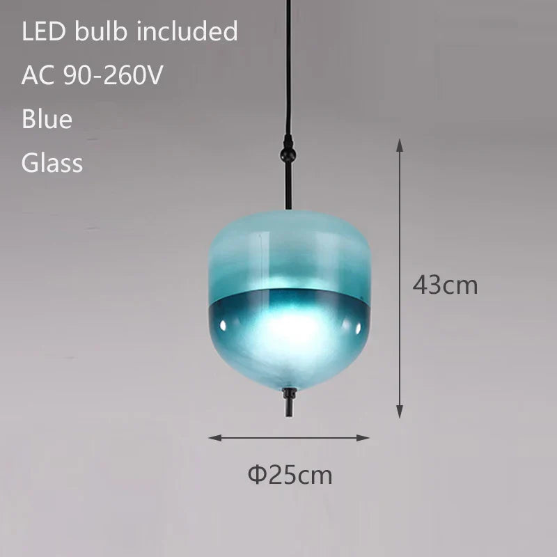 Night Flow Teardrop Glass Pendant Light in Blue - Italian Design Replica