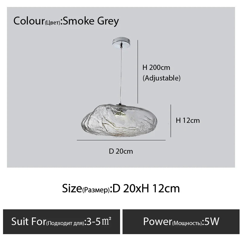 Glass Cloud Chandelier LED Pendant Lamp for Villa Staircase & Hotel