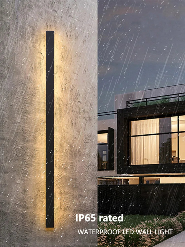 Black Waterproof LED Wall Light | Minimalist Outdoor Garden Balcony Terrace Decor