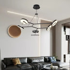 Modern Black LED Ceiling Chandelier for Restaurant Coffee Tables Room Desks