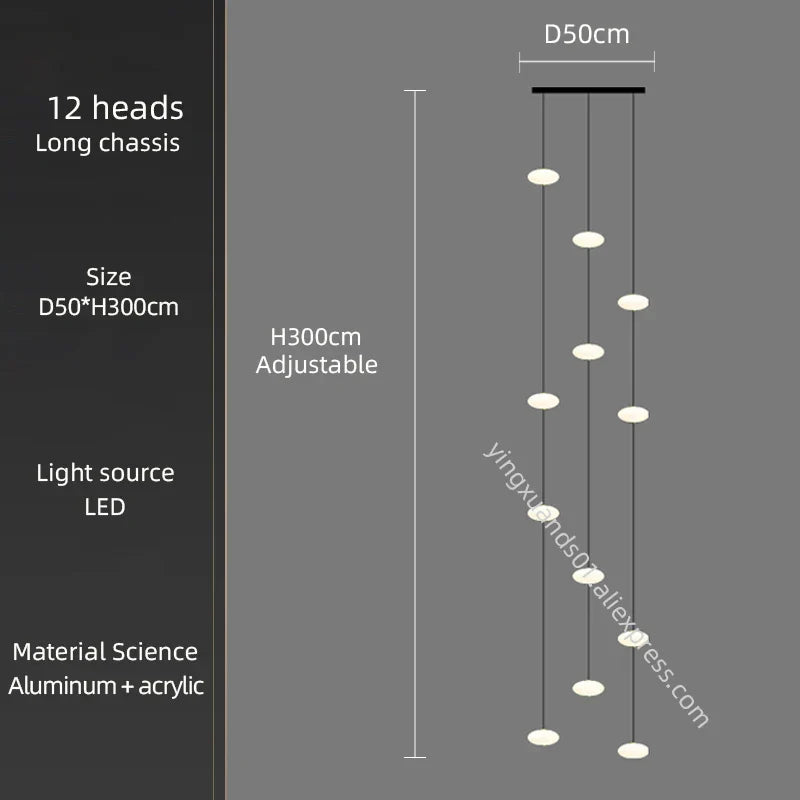 Modern Nordic LED Ceiling Chandelier for Home Living Room Staircase Lighting