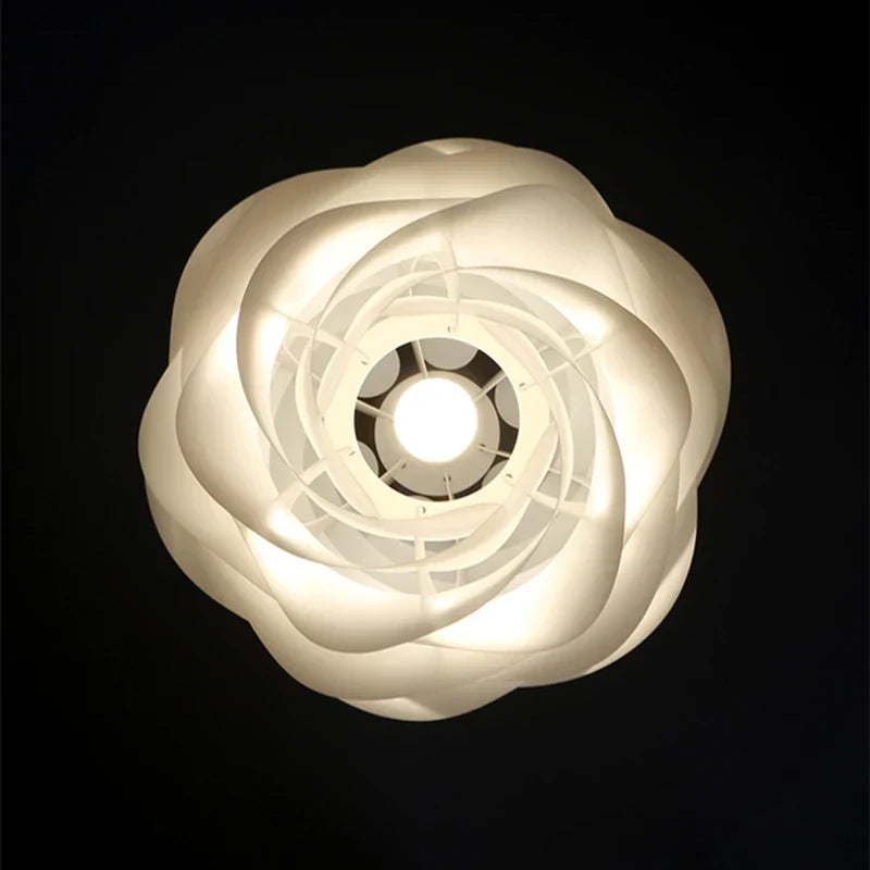 White Rose Ceiling Chandelier: Modern Design for Bedroom, Living Room, Kitchen