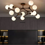 Glass Ball Ceiling Chandelier: Modern Lighting Fixture for Living Room Bedroom Center Table