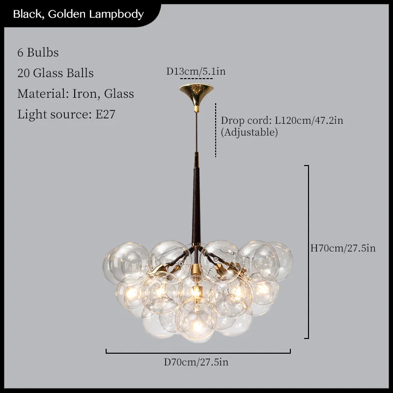 Glass Balls Ceiling Pendant Lights Minimalist Living Room Chandelier Shop Bar Decor