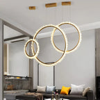 Round Circle LED Crystal Chandelier for Dining Table and Exhibition Hall