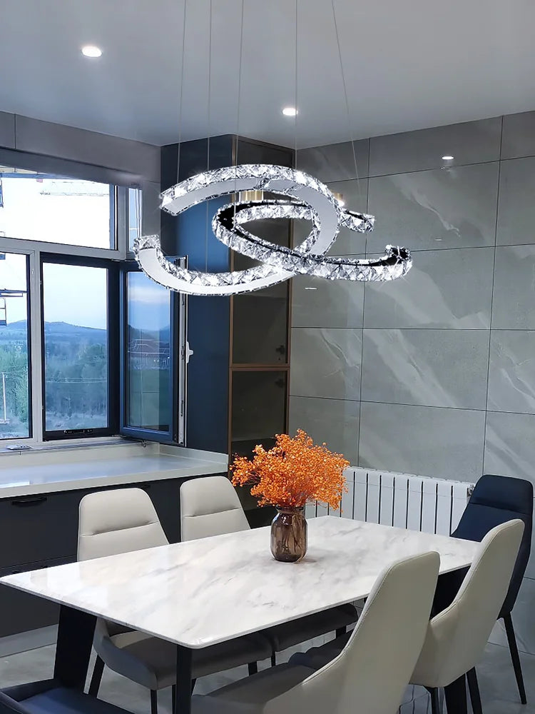 Modern LED Crystal Chandelier for Living Room, Restaurant - Creative Pendant Light