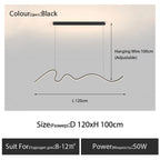 Modern Line Chandelier Pendant Light for Dining Kitchen Bar Décor