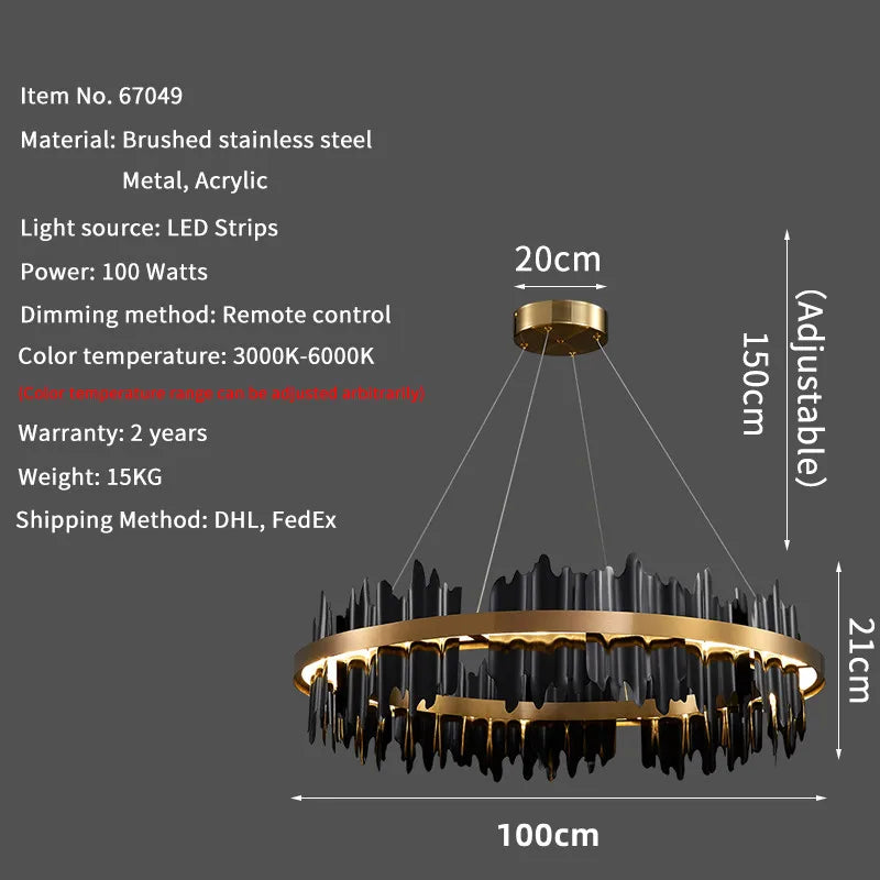 Modern Round LED Chandelier for Home Luxury Decor Lighting