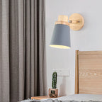 Wooden Wall Sconce Nordic Bedside Lamp E27 Modern LED Light for Home Indoor