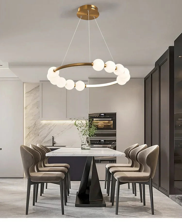 Modern Minimalist Circular Chandelier for Restaurant Living Room Bedroom
