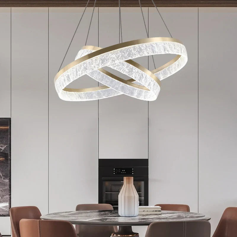 Crystal Chandelier Circular Pendant Light for Modern French Style Dining-Table Decor