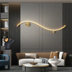Modern Brass LED Wall Lamp, Nordic Copper Interior Light for Living Room, Bedroom, Stairs