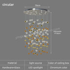 Stone LED Pendant Chandelier: Modern Luxury Crystal Lighting for Living Room