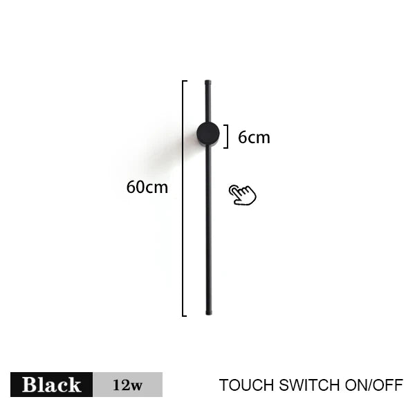 Modern LED Wall Lamp with Touch Switch, 350° Rotation for Bedroom and Living Room