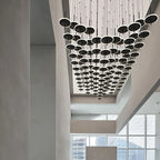 Modern Black Iron Art Circular Chandelier for Living Room, Hotel - Custom Large Chandeliers