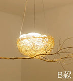Nordic Bird's Nest Cafe Chandelier LED Art Luminaria - Romantic & Unique Lighting