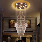 LED Crystal Staircase Chandelier: Elegant Lighting for Home, Hotel, and Restaurant