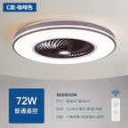 Modern Black 56cm Round Ceiling Fan with LED Light and Remote Control