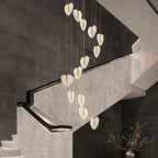 Love Chandelier: Luxury Crystal Gold Lighting for Staircase & Living Room