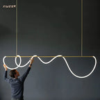 Nordic Light Luxury Chandelier Creative LED Bar for Living Room and Study Desk