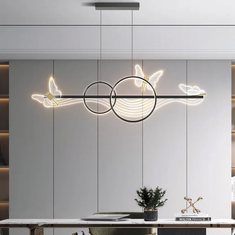 Butterfly Chandelier: Modern Minimalist Pendant Lamp for Dining Room, Study, Bar