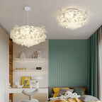 LED Petal Ceiling Chandelier for Living Room, Dimmable Round Bedroom Lamp