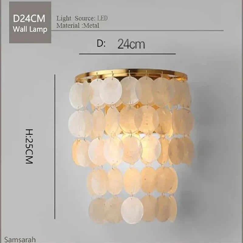 Gold Chrome Metal Shell Chandelier for Restaurant Living Room Hotel Hall