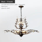 Industrial Crystal Chandelier: Vintage Farmhouse Ceiling Light for Living Room, Dining Room
