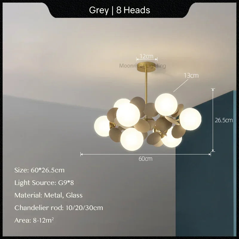 Glass Hanging Ceiling Lamp for Kids Room, Living Room, Bedroom - Modern Chandelier & Home Decor