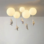 Nordic White Bear Kid Ceiling Lamp: Children's Room Decoration LED Pendant Light.