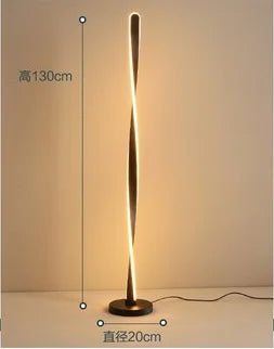 Art Deco Spiral Shade Floor Lamp - Modern Minimalist Stand Light