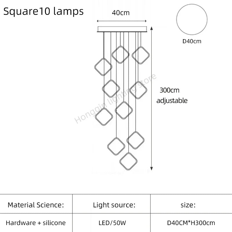 Modern Chandelier Luxury Villa Staircase Lighting by Afralia™