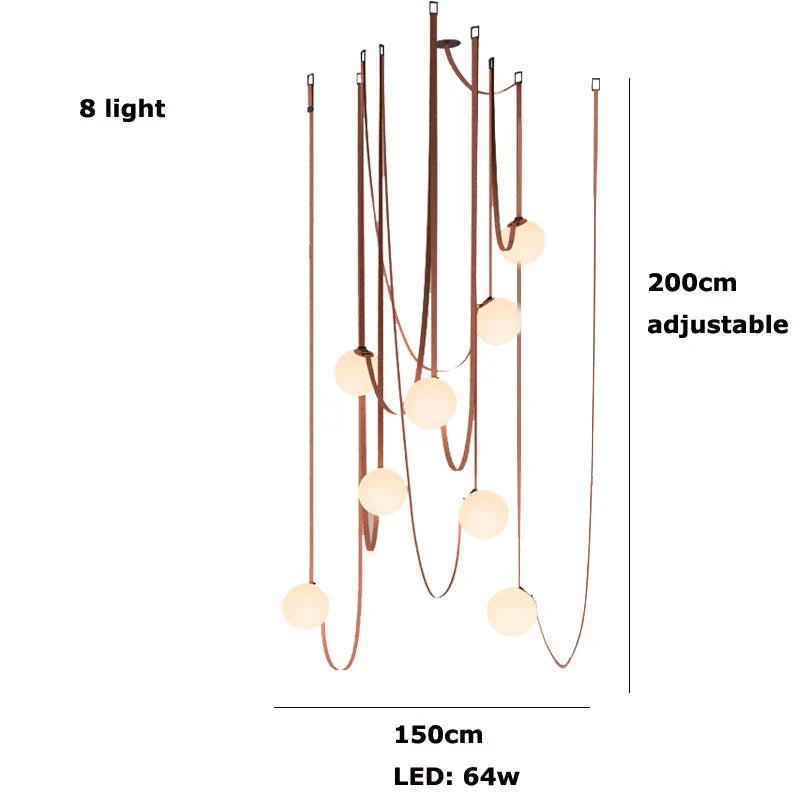 Glass Ball Pendant Lamp for Loft Living Dining Room, LED Lighting