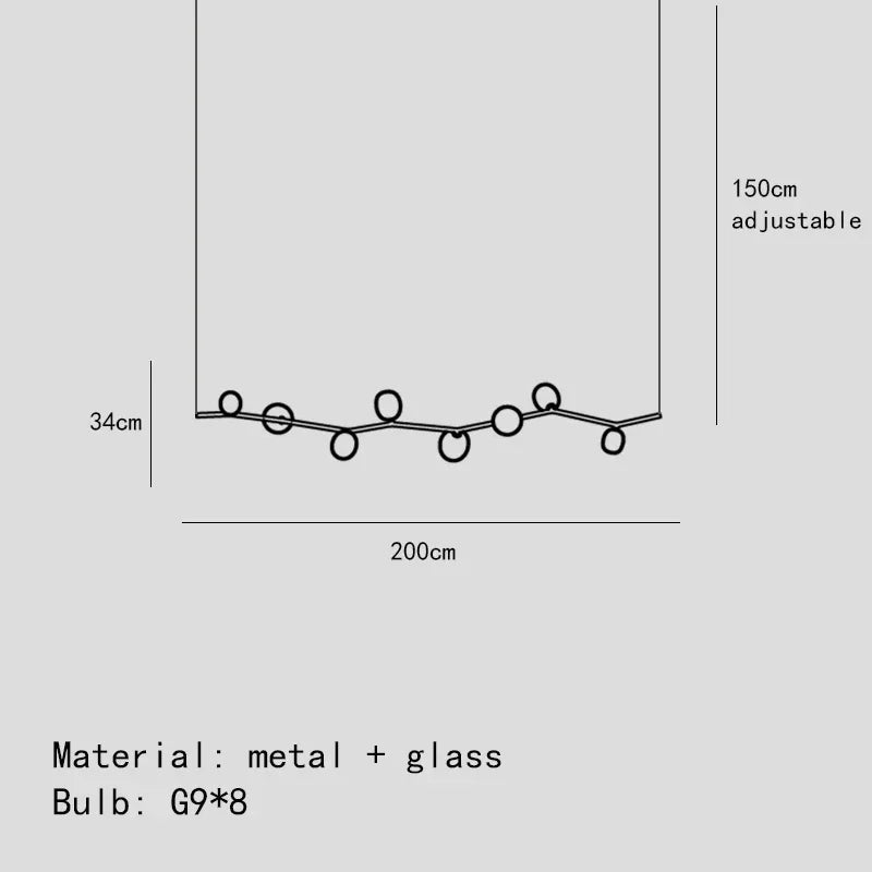 Glass Branch Chandelier: LED Home Decor Lighting for Living Room & Dining Table