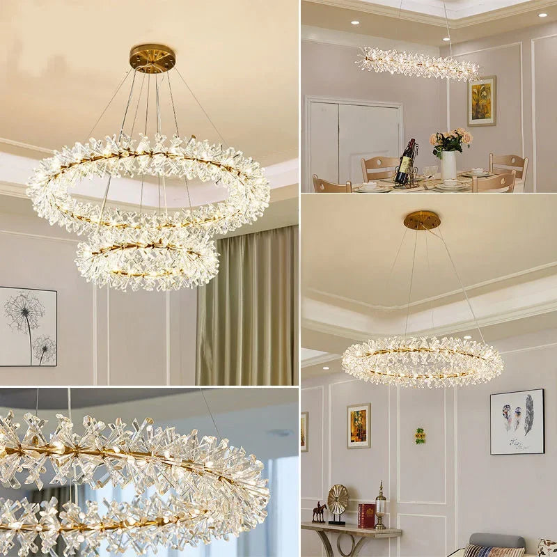 Luxury K9 Crystal Chandelier with LED Lighting for Living, Dining, and Bedroom