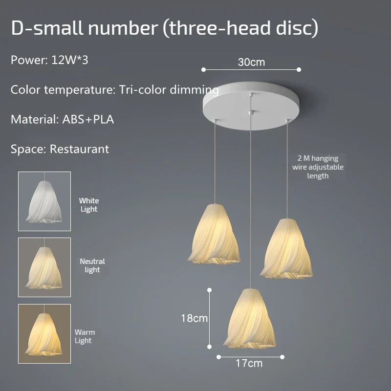 Modern 3D Print Ceiling Chandelier for Living Room & Restaurant Dining Décor