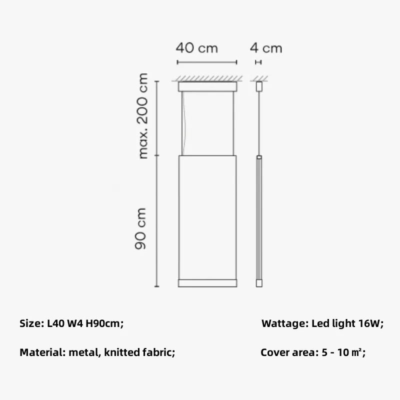 Modern Minimalism Dining Room Fabric Pendant Light